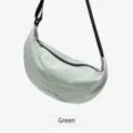 Sac bandoulière croissant en nylon vert clair sac besace tendance decontracté pour femme - Vert