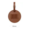 Étui rond en cuir PU pour tees de golf marron pochette de rangement d'accessoires de golf - Marron