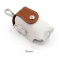 Mini golf ball pouch leather waist bag brown color portable golf accessory case for outdoor sports. - Brown