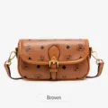 Sac à bandoulière rétro pour femme monogramme marron sac fourre-tout vintage chic - Marron
