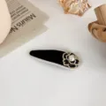 Exquisite black and white camellia pearl hair clip detail, sweet fashion accessory. - 6#