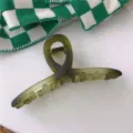 Pince à cheveux mate vert dégradé, grande pince requin élégante pour coiffure quotidienne. - Croisé Vert