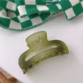 Pince à cheveux vert mat grand modèle dégradé griffe élégante pour coiffure femme accessoire - Petite Griffe Carrée Verte