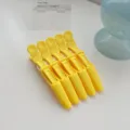 Set of yellow seamless duckbill hair clips, professional styling alligator pins for hair salons. - Yellow 5-Piece Set