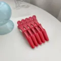 Red hair clips duckbill styling pins sectioning clips for makeup hair salon styling tool - Red 5-Piece Set