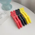 Professional hair styling clips set, colorful duckbill sectioning clips for salon and daily makeup. - Red Black Yellow 6-Piece Set