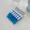 Sectioning hair clips blue white plastic duckbill clips for styling makeup hairdressing - White Blue 6-Piece Set