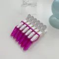 Seamless hair clips for styling, makeup and bangs. Purple and white alligator clips. - White Purple Pink 6-Piece Set