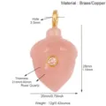 Roze kristal eikel hanger detailweergave, messing metalen component, edelsteen grootte. - R992463Y7-Rozenkwarts