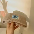 Cinta para el pelo de punto para mujer, diadema ancha casual, accesorio de pelo de calle con estilo - Beige