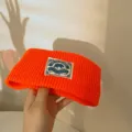 Orange knit headband wide woolen hair band streetwear hip hop sports stylish accessories - Orange