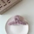Fuzzy plush hair claw clip faux rabbit fur hair accessory for women elegant winter hair styling - Pink Purple
