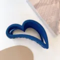 Matte blue hair claw clip large shark hair accessory for women sweet minimalist daily style - Blue