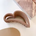 Molletta per capelli opaca a cuore grande clip squalo elegante accessorio per acconciatura - Kaki