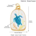 Messing zeeschildpad hanger sieraden, schattige zeedier bedel met gedetailleerd emaille. - M433688K2