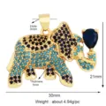 Vergoldeter Elefanten-Anhänger mit Türkis und blauem Zirkonia, Größe 30x21mm, ca. 4,94 Gramm - Elefanten Anhänger (M649067-Turquoise)