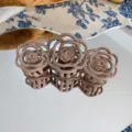 Matte rose hair claw French style hair accessory sweet floral hairpin for women styling daily - Light Brown