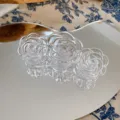 Clear transparent flower hair claw clip chic French style cute floral hair accessory for daily use - Clear