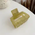 Acrylic small hair claw clip French elegant hair accessory for women half-up styling. - Mustard Green