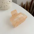 Small peach acrylic hair claw clip translucent minimalist geometric hair accessory for women - Orange