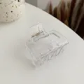 Transparent acrylic small hair claw clip clear minimalist hair styling accessory for women - Clear