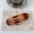 Tortoise shell oval hair clip elegant gradient hair barrette for women daily styling accessory - Flat Clip / Coffee