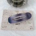Frosted purple hair clip, minimalist two-tone acrylic barrette for women daily elegant styling. - Flat Clip / Grey Purple