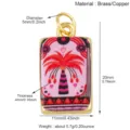 Messing Palmboom Hanger Rechthoekig Roze Emaille Sieraden DIY Halsketting Accessoire - M433475R1