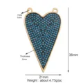 Herz Türkis Zirkon Anhänger DIY Schmuck Zubehör Gold Metall Charm für Halskette Design - Herz Anhänger (M071658-Turquoise)