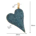 Herz Türkis Zirkon Anhänger DIY Schmuck Zubehör Charm für Halskette und Armband Design - Herz Anhänger (L275494-Gold Turquoise)