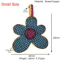 DIY Schmuckzubehör Messing Kupfer Blumen Anhänger mit Türkis und roten Zirkonia Steinen - Blumen Anhänger (S019463-Turquoise)