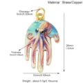 Messing octopus hanger zeedier sieraden charm met duidelijke en gedetailleerde afmetingen. - M433494R1