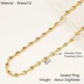 Chaine en laiton dore avec pierres oxyde de zirconium rondes scintillantes pour bijoux DIY. - Zircon Transparent Or