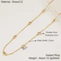 DIY brass CZ station chain bulk jewelry making component 1.5mm width 5mm stone semi finished - Clear Zircon Gold