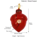 Natural Red Jasper Acorn Pendant Brass Copper Inlaid Zircon Jewelry Charm Accessory - R992463Y7-Red Jasper