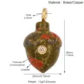 Natural stone Unakite pine cone pendant with brass loop and zircon inlay jewelry piece. - R992463Y7-Unakite
