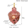 Natural Rhodonite Acorn Pendant Charm Brass Setting Zircon Gemstone Jewelry Detail - R992463Y7-Rhodonite
