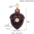 Natural Amethyst Pinecone Pendant Brass Copper Zircon Stone Jewelry DIY Charm Accessory - R992463Y7-Amethyst