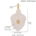 Natural Stone Acorn Pendant Brass Copper Clear Crystal Inlaid Zircon Jewelry DIY Accessory - R992463Y7-Clear Crystal