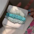 3-piece floral hair scrunchies set blue white hair ropes cute hair accessories for women - 3 Pieces/Pack / Green Series