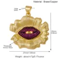 Gold brass flower lips rhinestone pendant DIY jewelry accessory, size 27x25mm - M094807L1