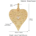 Gold heart pendant brass copper DIY jewelry charm sparkling cubic zirconia crystal charm. - M094814L1-Clear