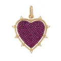 Gold-plated heart pendant with purple black and white zirconia DIY jewelry charm accessory. - M075193L1-Rose