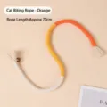 Corde à mâcher pour chat jouet interactif animal colorée corde tressée avec pompons pour chaton - Corde de Dentition Orange / Emballage OPP Individuel