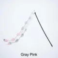 Baguette de jouet interactive pour chat avec pompons duveteux gris et rose pour jouer. - Échelonné Gris Rose / Emballage OPP Individuel