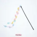 Baguette teaser interactive pour chat avec des pompons colorés et un manche noir. - Échelonné Rose Bleu / Emballage OPP Individuel