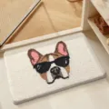 Morbido tappeto bagno bulldog francese, zerbino antiscivolo assorbente per la casa. - Cucciolo Occhiali da Sole