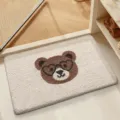 Tappeto da bagno soffice con simpatico motivo di orsetto, tappeto assorbente antiscivolo casa. - Orso Occhiali a Cuore