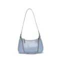 Hellblaue trendige unterarmtasche mit kette, lässige schultertasche aus kunstleder. - Blau