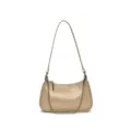 Khakifarbene Umhängetasche Detail, stylische Handtasche mit Kette und Reißverschluss. - Aprikose